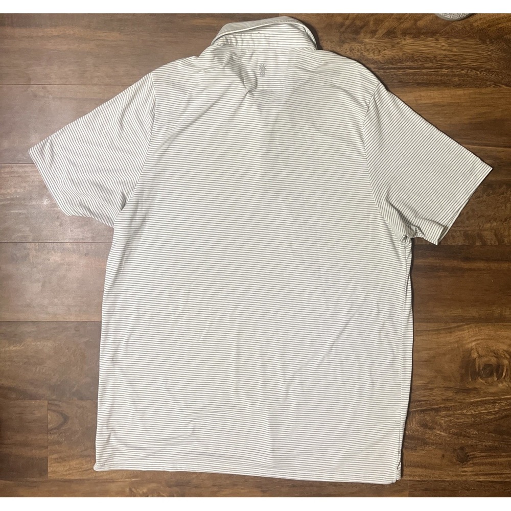 Cariloha Bamboo Comfort Polo Shirt S/S WHITE GRAY STRIPES Men's 2XL - Picture 3 of 5